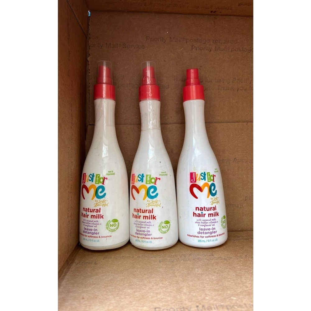 3 x Just for Me Natural Hair Milk Leave In Detangler 10 oz Coconut Exp 7/20+
